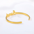 Shangjie OEM Classy Custom Bangle Bracelet Name Name Bracelet Personnalisé Bracelet Cuff en acier inoxydable